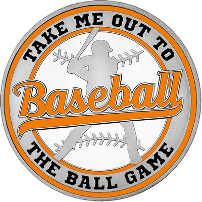 Orange "Baseball" with Orange Outer Circular Borders